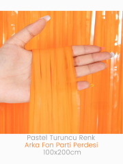 Pastel Turuncu Renk Arka Fon Parti Perdesi 100x200cm
