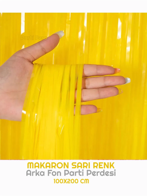 Pastel Makaron Sarı Renk Arka Fon Parti Perdesi 100x200cm
