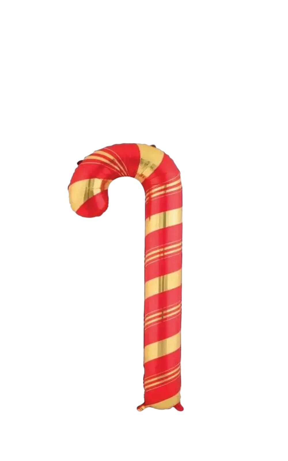 Kırmızı Gold Baston Yılbaşı Folyo Balon 150x60 cm