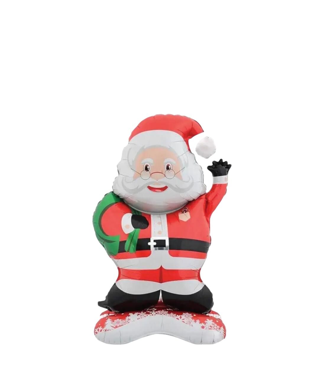 Gözlüklü Ayakta Noel Baba Yılbaşı Folyo Balon 120x67 cm