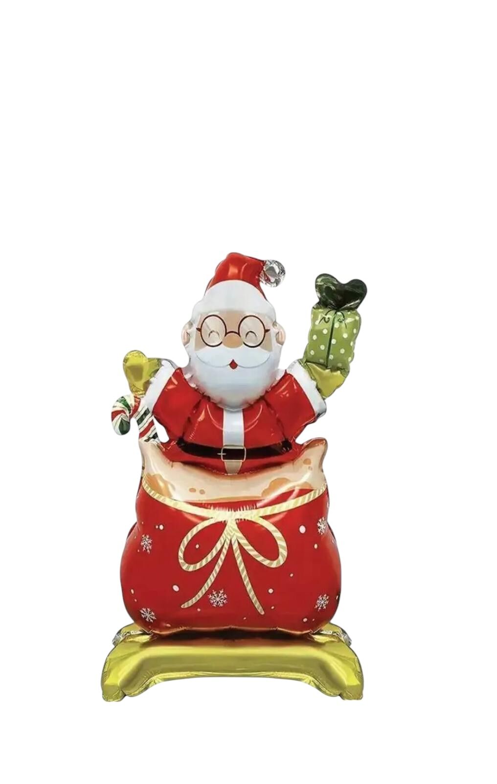 Gözlüklü Noel Baba Kazan Yılbaşı Folyo Balon 63x34 cm