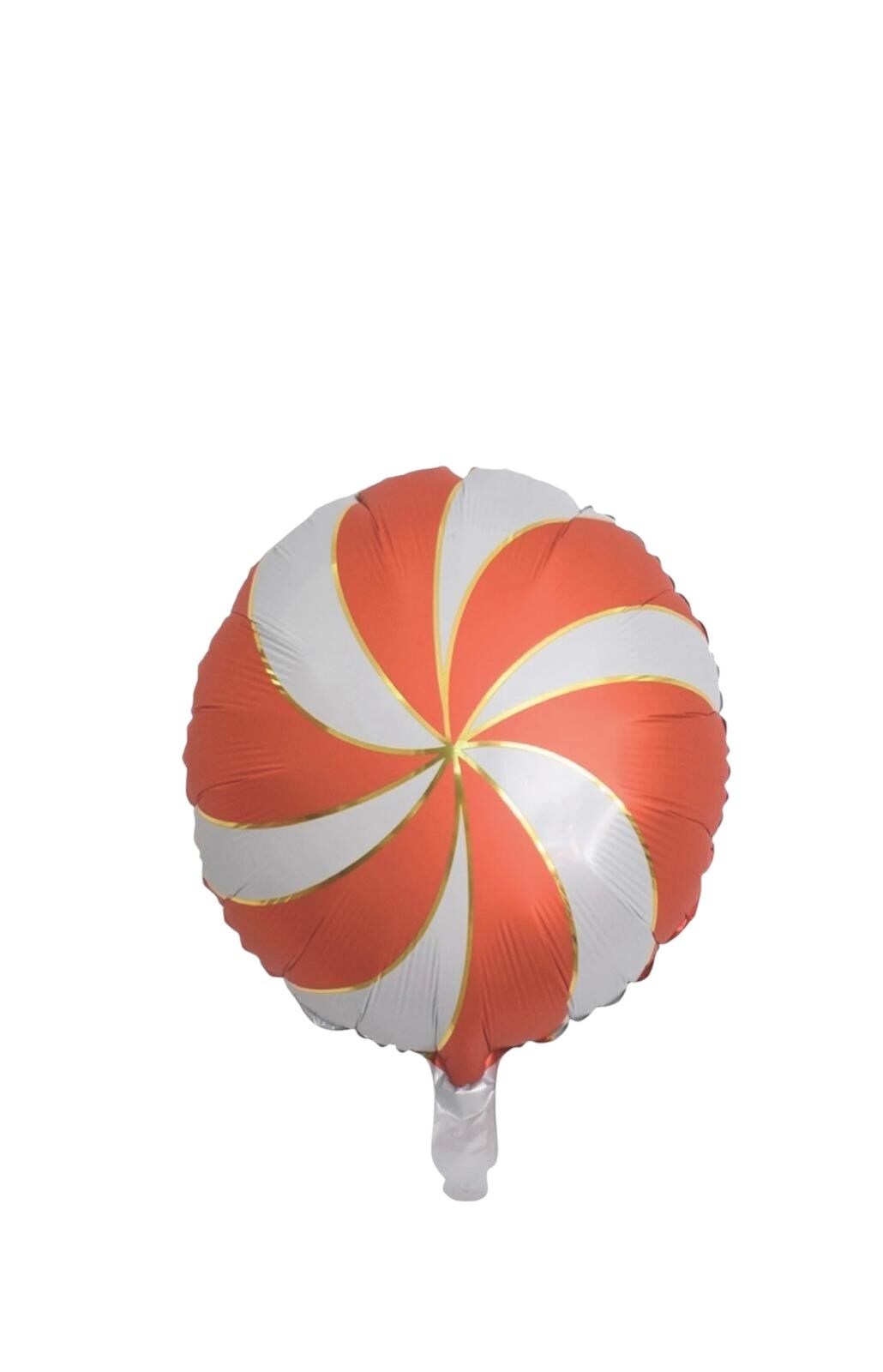 Kırmızı Beyaz Şeker Yuvarlak Yılbaşı Folyo Balon 18 inch 45 cm