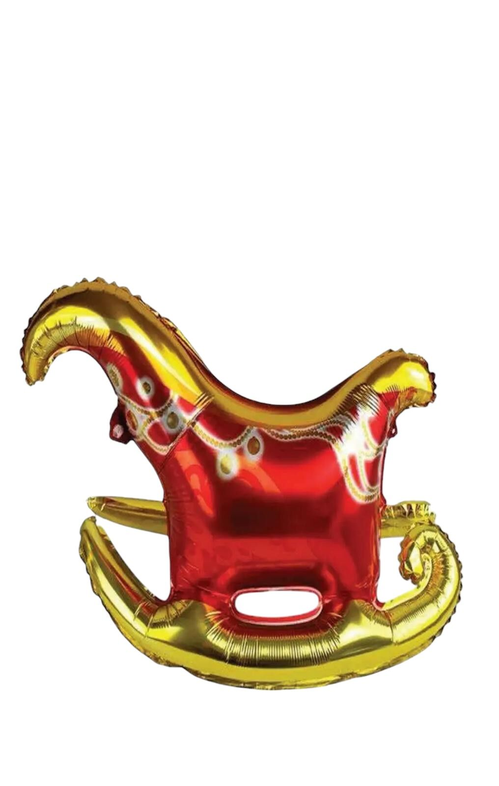 Kırmızı Gold Kızak Yılbaşı Folyo Balon 65x43 cm