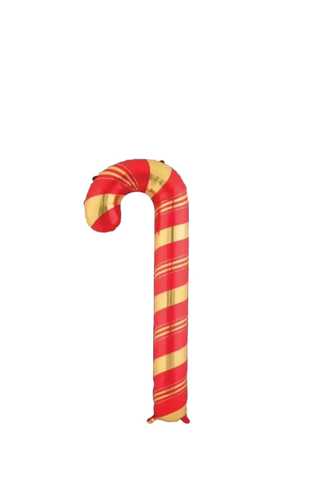 Kırmızı Gold Baston Yılbaşı Folyo Balon 73x36 cm