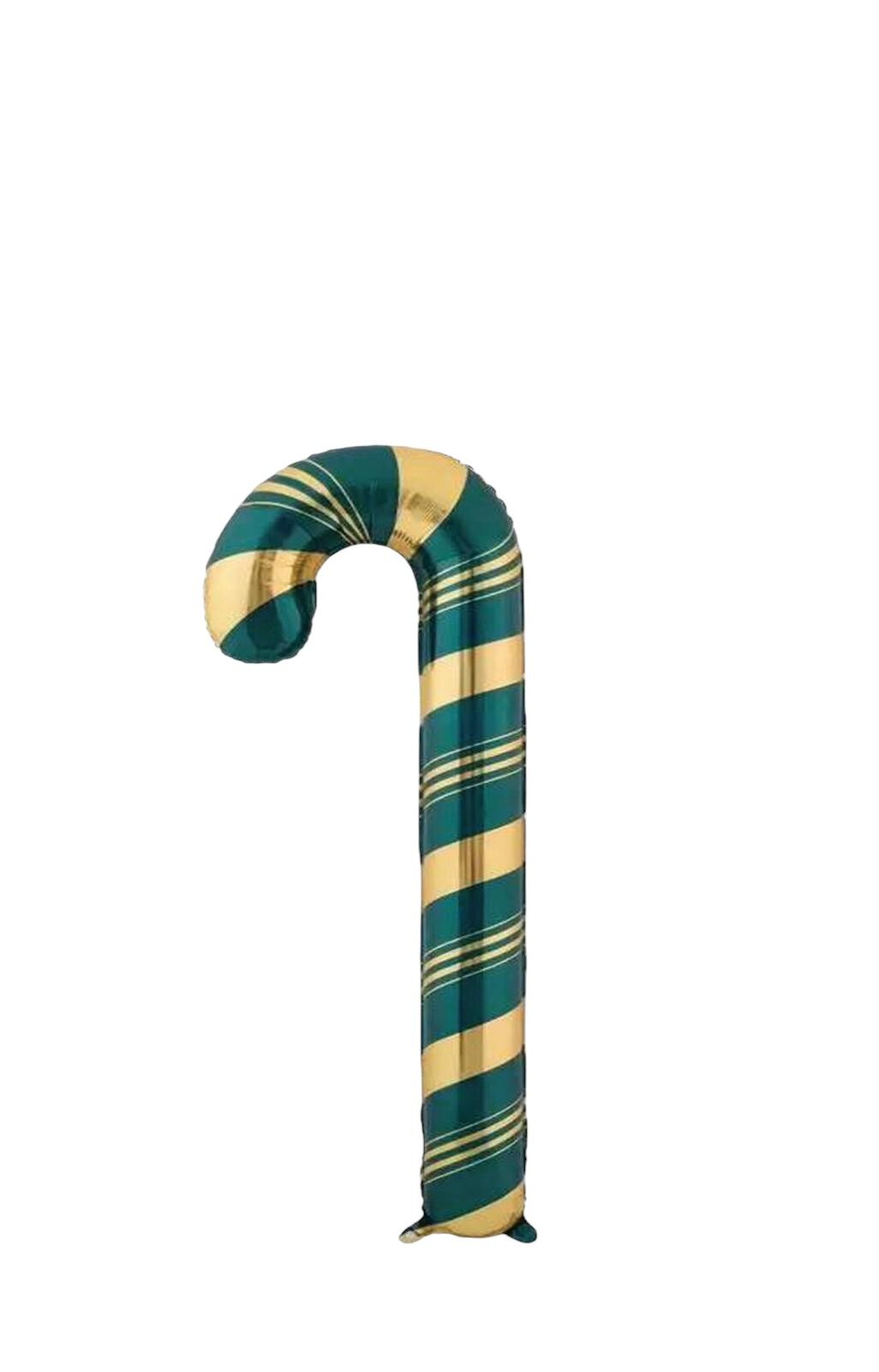 Koyu Yeşil Gold Baston Yılbaşı Folyo Balon 150x60 cm