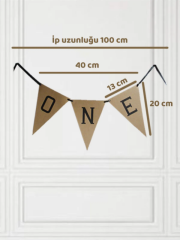 1 Yaş Kraft One Üçgen Flama Banner