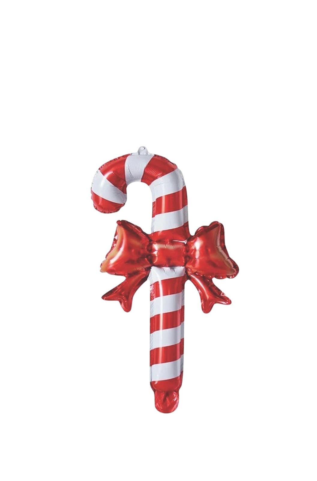 Kırmızı Beyaz Papyonlu Baston Şeker Yılbaşı Folyo Balon 57x30 cm