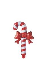 Kırmızı Beyaz Papyonlu Baston Şeker Yılbaşı Folyo Balon 57x30 cm