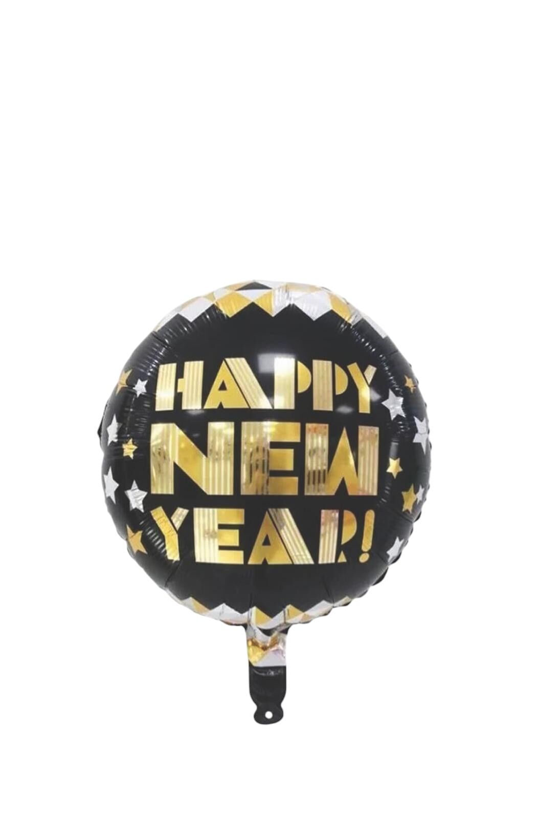 Happy New Year Baskılı Siyah Yılbaşı Folyo Balon 18 inch 45 cm