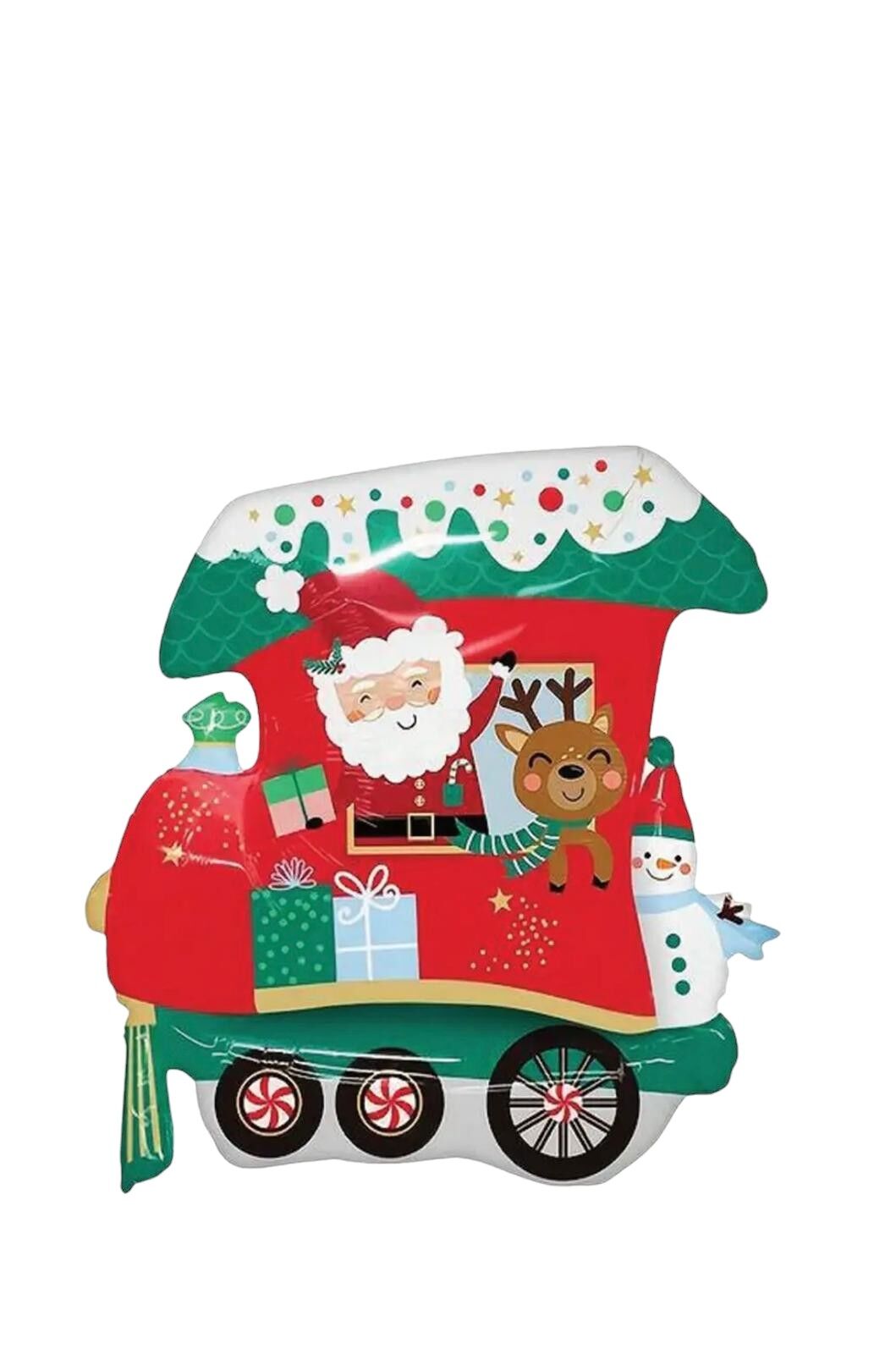Yeni Yıl Treni Noel Baba Geyik Yılbaşı Folyo Balon 66x60 cm