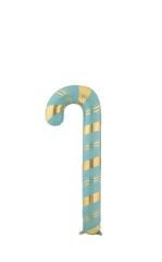 Açık Mavi Gold Baston Yılbaşı Folyo Balon 73x36 cm