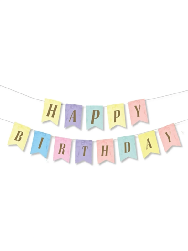 Makaron Happy Birthday Yazı Banner