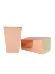 Metalik Parlak Rose Gold Renkli Popcorn Mısır Cips Kutusu 8 Adet
