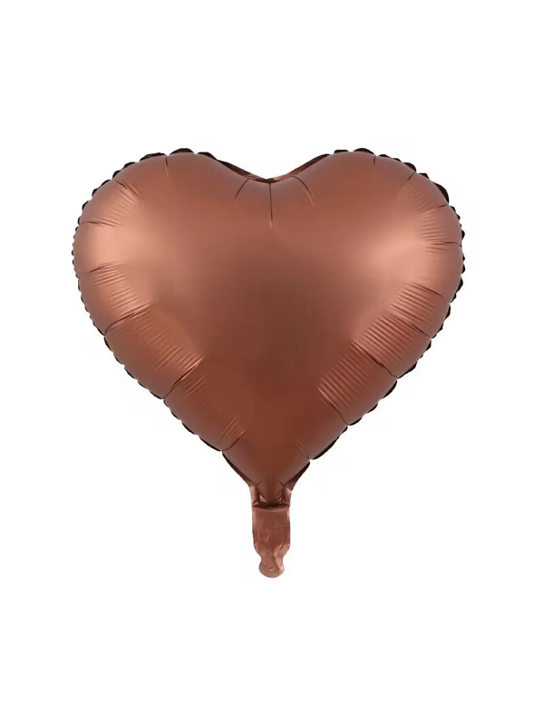 Retro Kalp Folyo Balon 18 Inç 45 Cm Kahverengi
