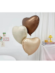 Retro Kalp Folyo Balon 18 Inç 45 Cm Satin Kahve