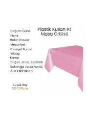 Plastik Kullan At Mavi Renk Masa Örtüsü 120x180 Küçük Boy