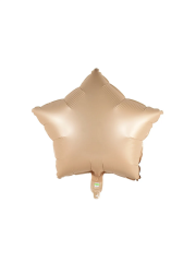 Retro Yıldız Folyo Balon 18 Inç 45 Cm Satin Kahve