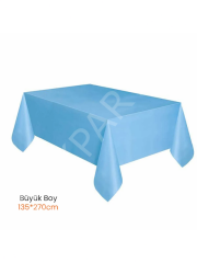 Plastik Kullan At Mavi Renk Masa Örtüsü 120x180 Küçük Boy