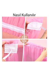 Mavi Plastik Masa Eteği Kullan At Masa Eteği 75x426 Cm