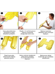 Kraft iyiki Doğdun Yazı Retro Kalp Folyo Balon Krem Rakam Folyo Balon Doğum Günü Balon Set 9 Yaş