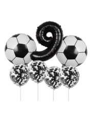 Siyah Rakam Futbol Temalı Folyo Balon Seti 9 Yaş