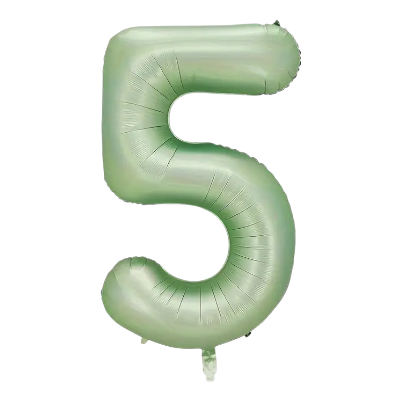 Yosun Yeşili Rakam Folyo Balon 76 cm Doğum Günü Yaş Rakam Folyo Balon 5 Yaş