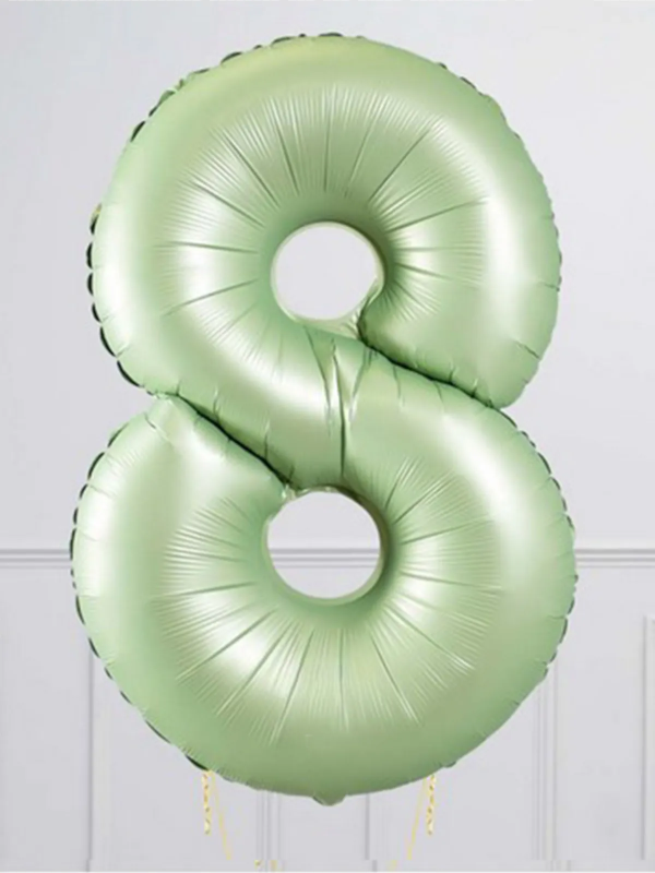 Yosun Yeşili Rakam Folyo Balon 76 cm Doğum Günü Yaş Rakam Folyo Balon 8 Yaş