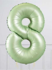 Yosun Yeşili Rakam Folyo Balon 76 cm Doğum Günü Yaş Rakam Folyo Balon 8 Yaş