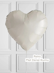 Küf Yeşili Pastel Balon Retro Yeşil Deniz Kumu Kalp Folyo Balon Seti