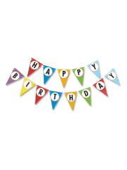 Renkli Rengarenk Balon Zinciri Seti Renkli Happy Birthday Yazı Banner