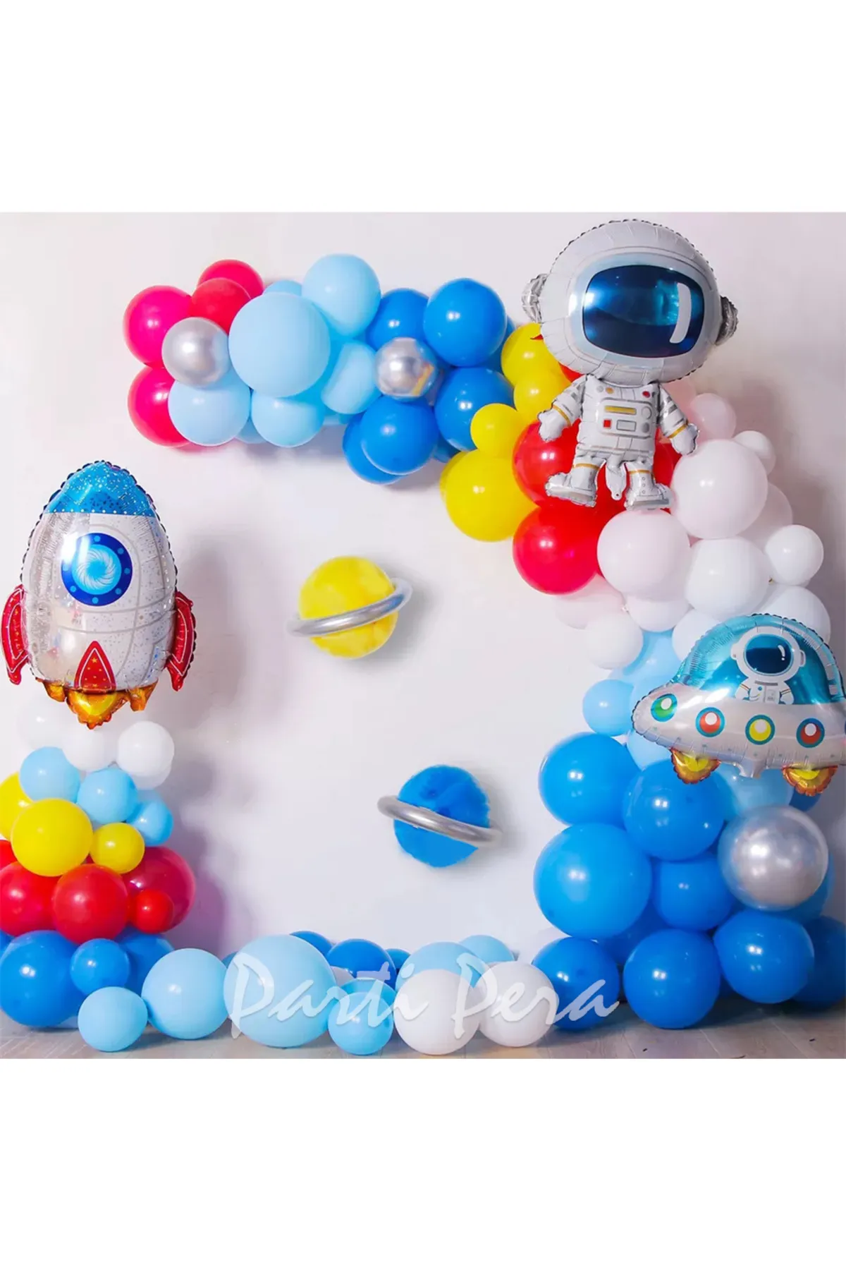 Astronot Uzay Galaksi Tema Konsept Balon Zinciri Seti