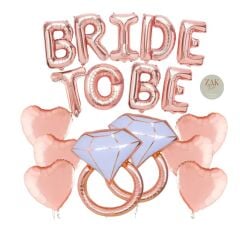 Bride To Be Folyo Balon Set Yüzük Folyo Balon Bekarlığa Veda Partisi Konsepti ROSE GOLD
