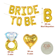 Bride To Be Folyo Balon Set Yüzük Folyo Balon Bekarlığa Veda Partisi Konsepti Gümüş
