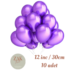 12 inch 30 cm Balon Parlak Krom Balon MOR