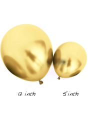 Krom Altın Balon 10 adet 12 inch, Krom Altın Balon 10 Adet 5 inch